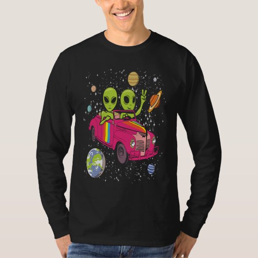 T-shirt Hippie Alien Space Car Techno EDM Minimal Spacesh (Devant)