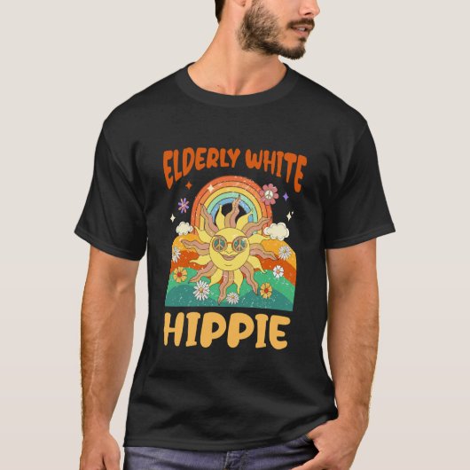 T-shirt Hippie Blanc Âgé (Devant)