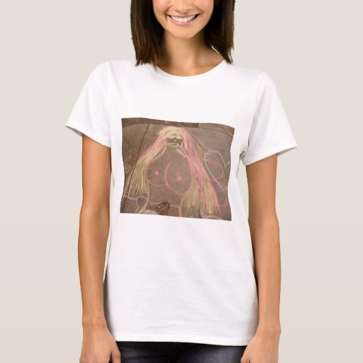 T-shirt hippie dame déesse craie super dessin (Devant)