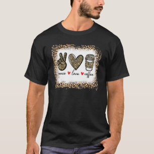 T-shirt Hippie de Bleached Leopard Peace Love Coffee