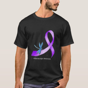 T-shirt Hippie Dragonfly Purple Ribbon Fibromyalgie Award