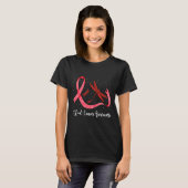 T-shirt Hippie Dragonfly Red Ribbon Sensibilisation au can (Devant entier)