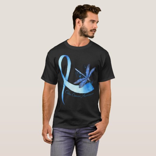 T-shirt Hippie Dragonfly Ribbon Colon Sensibilisation au c (Devant entier)