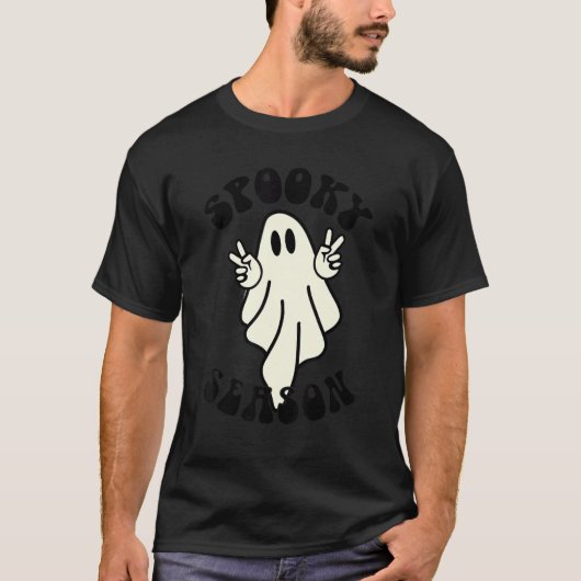 T-shirt Hippie Ghost Saison Éffrayante Retro Halloween Tri (Devant)