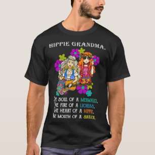 T-shirt Hippie Grandma Mimi Nana Gratuite Spirituelle Gyps