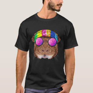 T-shirt Hippie Guinée Cochon amour Paix Signal les années