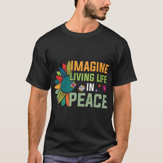 T-shirt Hippie-Imagines-Vie-Vie-En-Paix (Devant)