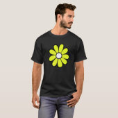 T-shirt Hippie les années 70 Retro Fleur Funky Fleur Jaune (Devant entier)