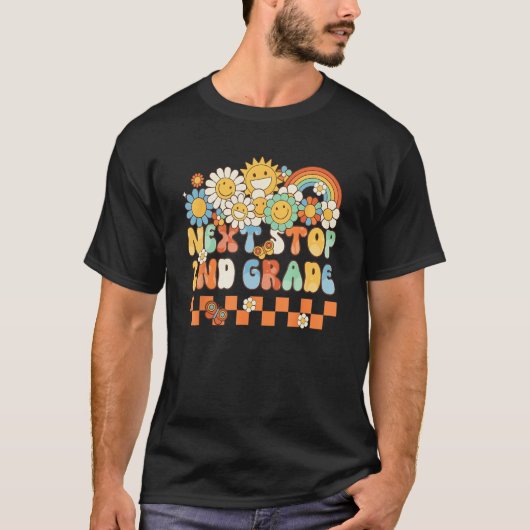 T-shirt Hippie Next Stop 2nd Grade Retro Groovy Back To S (Devant)