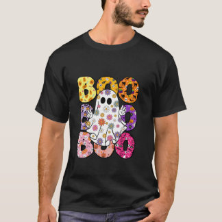 T-shirt Hippie rétro Boo Fantôme Halloween Éffrayant Mer