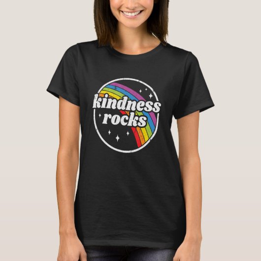 T-shirt Hippie Retro enseignant anti-harcèlement Rainbow K (Devant)