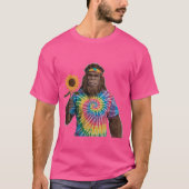 T-shirt Hippie Sasquatch à Tiedye avec tournesol (Devant)