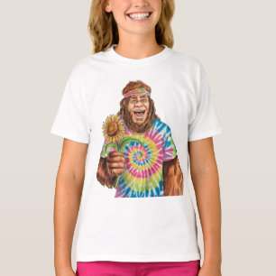 T-shirt Hippie Sasquatch Avec Tournesol