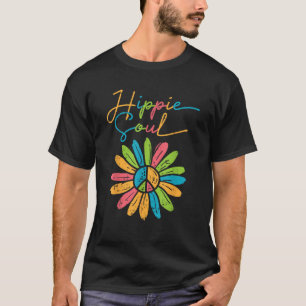 T-shirt Hippie Soul Fleur de Paix Rétro Floral Hippi Hippi