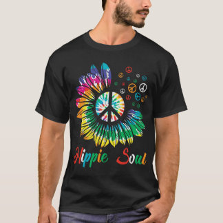 T-shirt Hippie-Soul-Tournesol-Tiedye-60s-