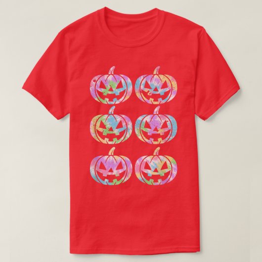 T-shirt Hippie Tie Dye Style Happy Citrouille Halloween Ja (Design devant)