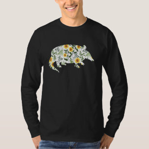 T-shirt Hippie Tournesol Faune Animal Vintage Armadill