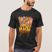 T-shirt Hippie Tournesol Rétro Restez Super esprit positif (Devant)