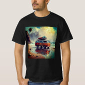 T-shirt Hippie Van Seascape Voyageur Mood Art (Devant)