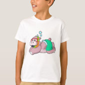 T-shirt Hippo à la plongée avec tuba (Devant)