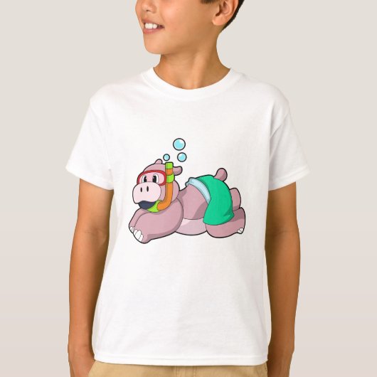 T-shirt Hippo à la plongée avec tuba (Devant)