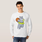 T-shirt Hippo as basketball player with basketball.PNG (Devant entier)