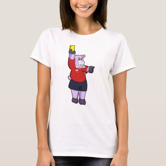 T-shirt Hippo au football en tant qu'arbitre (Devant)