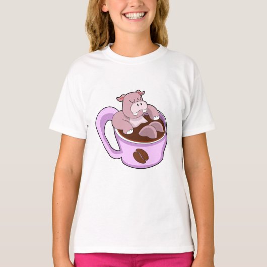 T-shirt Hippo avec la coupe du café (Devant)