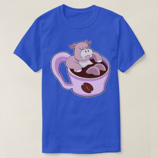 T-shirt Hippo avec la coupe du café (Design devant)