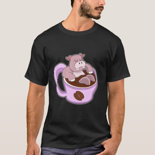T-shirt Hippo avec la coupe du café (Devant)