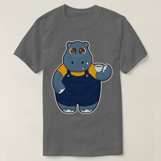 T-shirt Hippo avec la coupe du café 1 (Design devant)