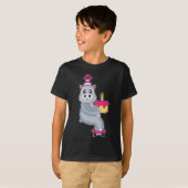 T-shirt Hippo Birthday Skateboard (Devant entier)
