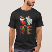 T-shirt Hippo Christmas Lights Led Santa Hat Christmas (Devant)