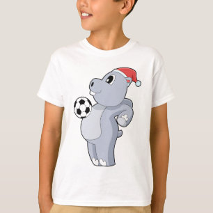 T-shirt Hippo Christmas Soccer