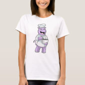 T-shirt Hippo comme chef avec bol (Devant)