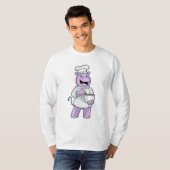 T-shirt Hippo comme chef avec bol (Devant entier)