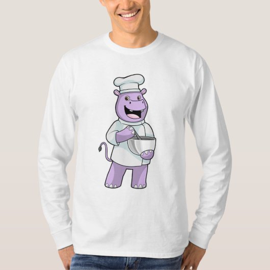 T-shirt Hippo comme chef avec bol (Devant)