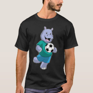 T-shirt Hippo comme joueur de football avec Soccer