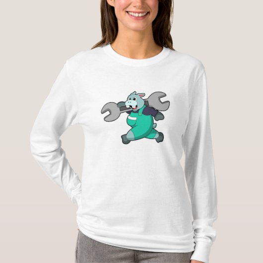 T-shirt Hippo comme mécanique avec clé (Devant)