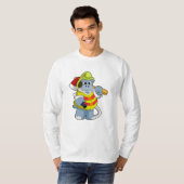 T-shirt Hippo comme pompier avec l'alcool (Devant entier)