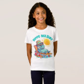 T-Shirt Hippo cool sur une chaise longue (Devant entier)