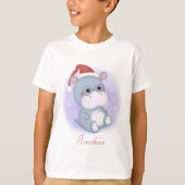 T-shirt Hippo de Noël customisé (Devant)