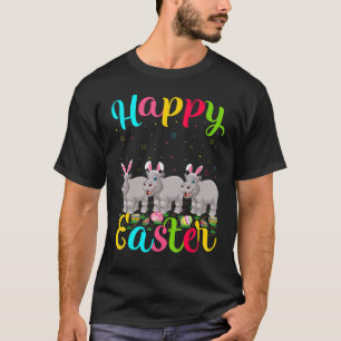 T-shirt Hippo Drôle OEuf de Pâques Bunny Hippopotamus Happ