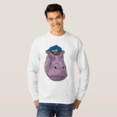 T-shirt Hippo en tant que policier (Devant entier)