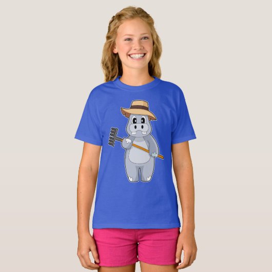 T-shirt Hippo Farmer Rake (Devant entier)