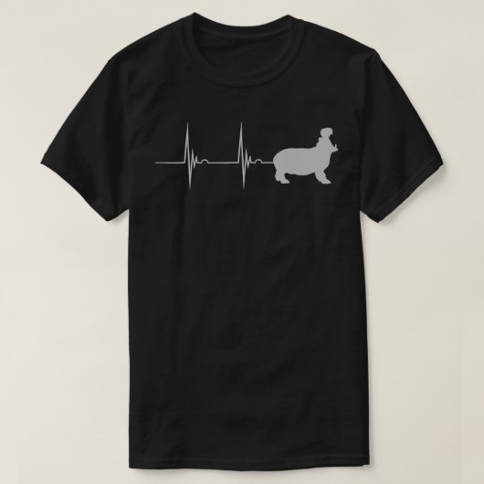 T-shirt Hippo Favori Zoo Animal Heartbeat EKG Pulse Zook (Design devant)