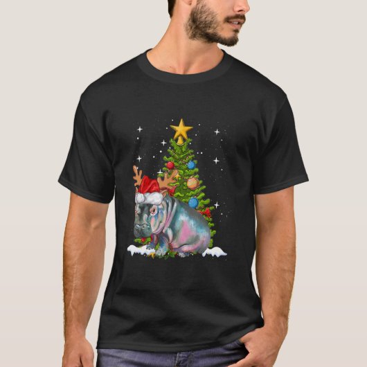 T-shirt Hippo Fiona sapin de Noël (Devant)
