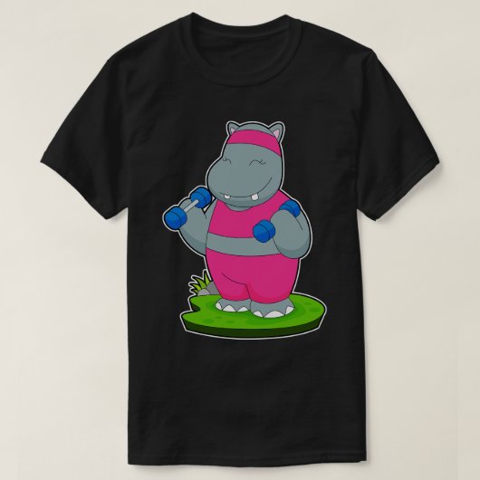 T-shirt Hippo Fitness Dumbbells (Design devant)