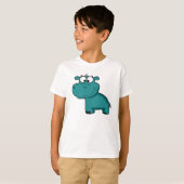 T-shirt Hippo heureux bleu (Devant entier)