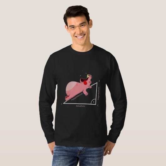 T-shirt Hippo Hypotenuse triangle mathématique mathématiqu (Devant entier)
